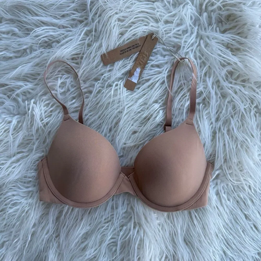 Skims Fits Everybody T-shirt Bra Ochre Size 32C - Picture 2 of 8